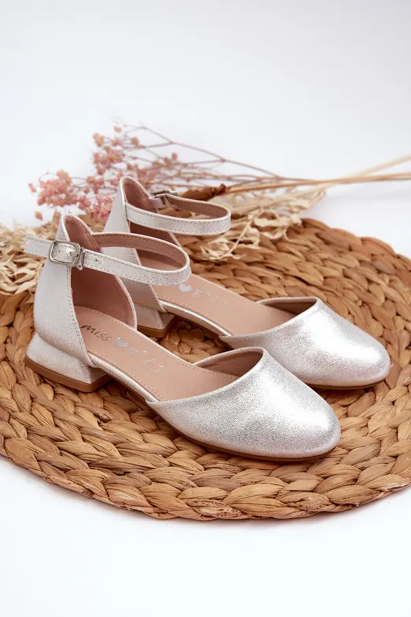 EVENTO EVENTO Детски сандали на нисък ток Light Silver Nelly