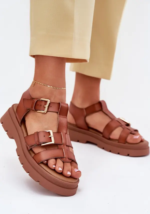 EVENTO EVENTO Еко Кожени Сандали За Жени С Катарами Camel Mireza