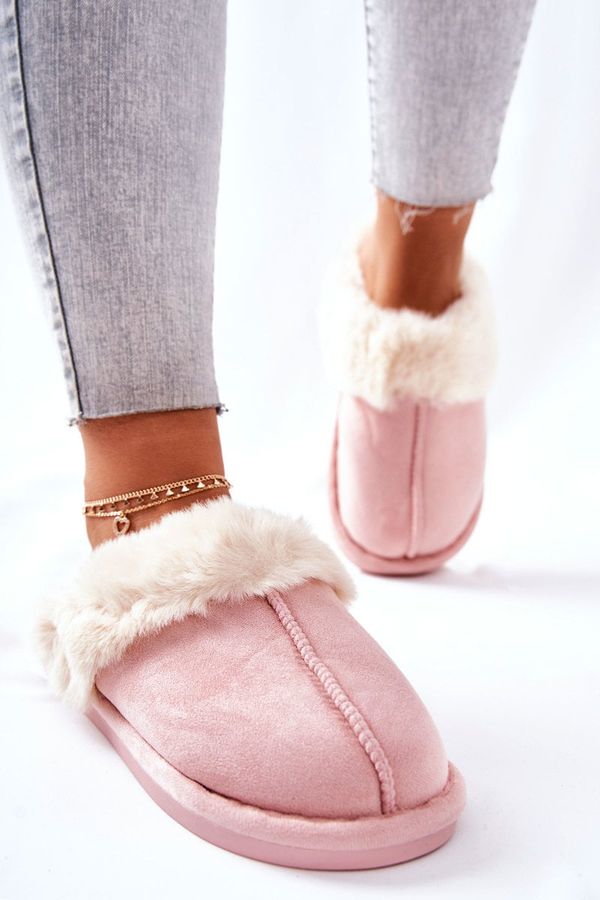 FB3 FB3 Дамски чехли с косъм Pinky Pinky