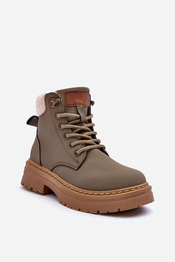 FB3 FB3 Дамски трапъри с кожена подплата Green Jette