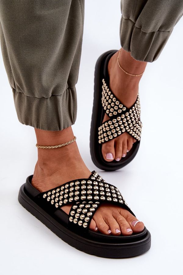 FG2 FG2 Дамски украсени сандали на платформа Черни Niraela