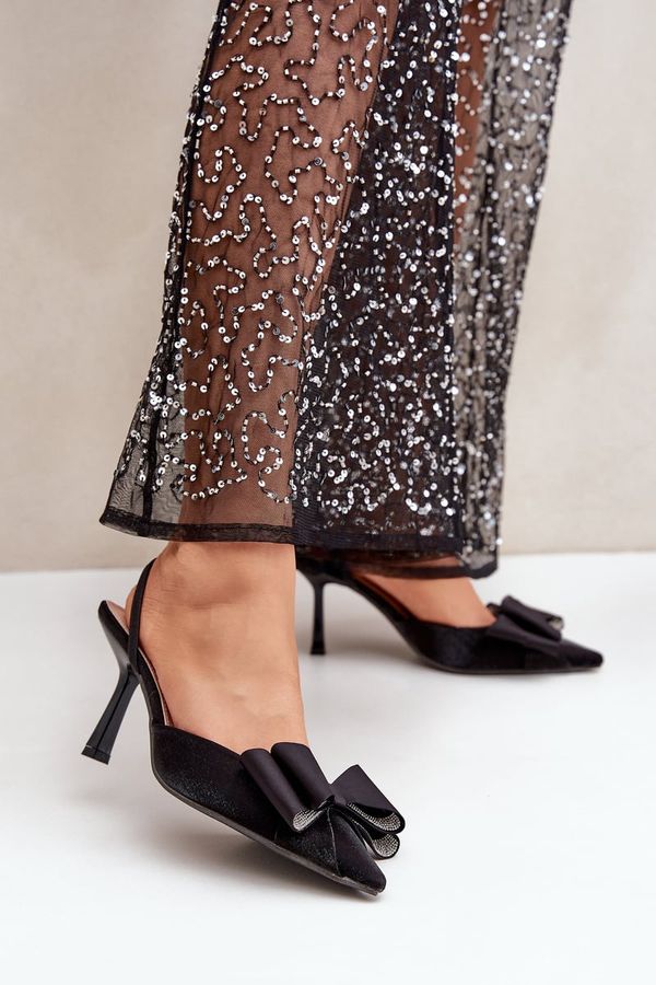 FG2 FG2 Текстилни Токови С Лък Черни Selatea