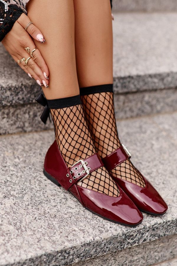 FI1 FI1 Лачени балерини с презрамка Бордо Azirae