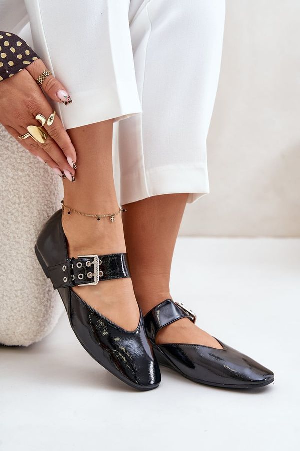 FI1 FI1 Лачени балерини с презрамка Черни Azirae