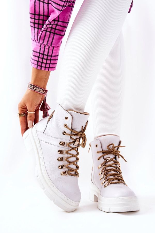 FILIPCZYK FILIPCZYK Кожени изолирани ботуши White Beige Brescia