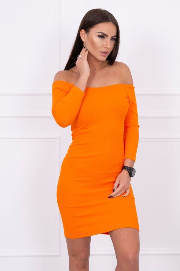 marka niezdefiniowana Fitted dress - ribbed orange