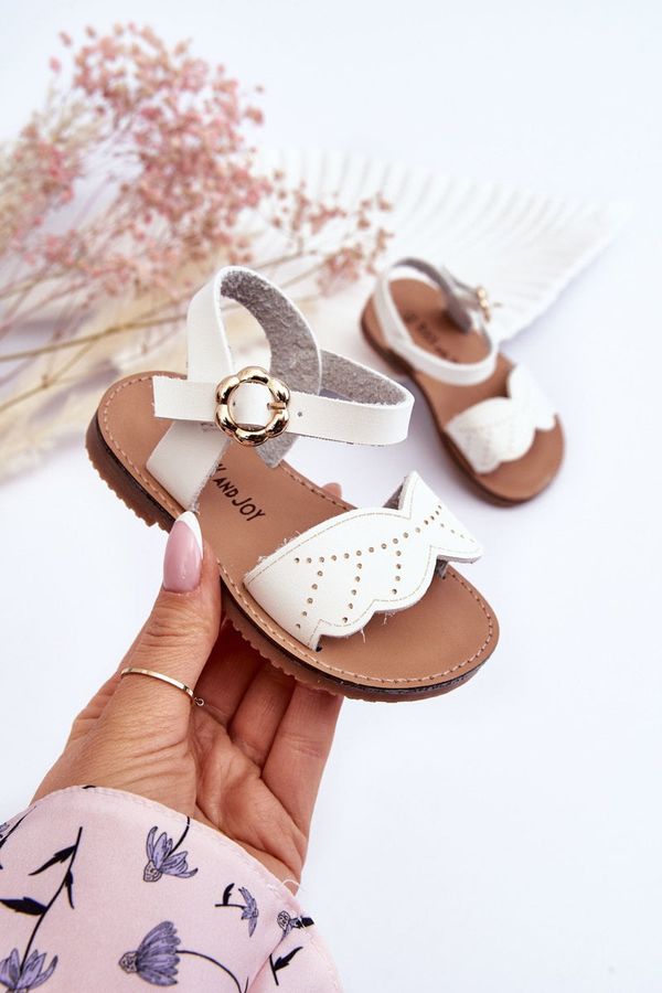 FJ1 FJ1 Класически детски сандали бели Izzy