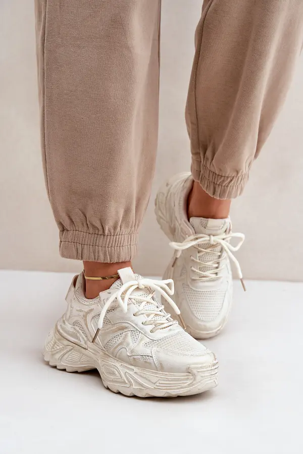 Boto FL1 Дамски Кецове С Износвания На Платформа Бежови Seladwen