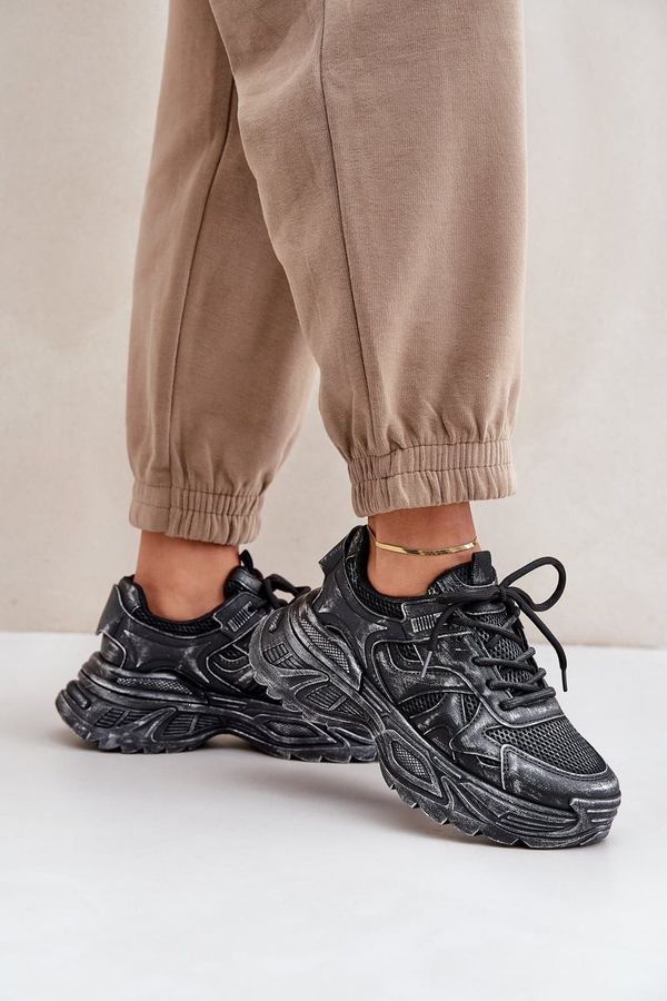 FL1 FL1 Дамски кецове с износвания на платформа черни Seladwen