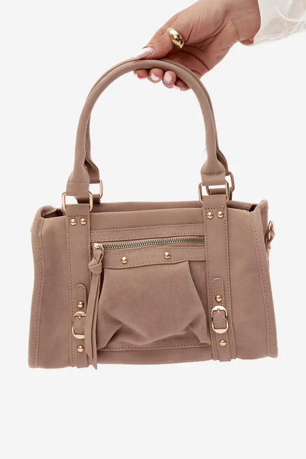 FLORA & CO Flora&amp;Co бежова чанта от имитация на велур Lendra