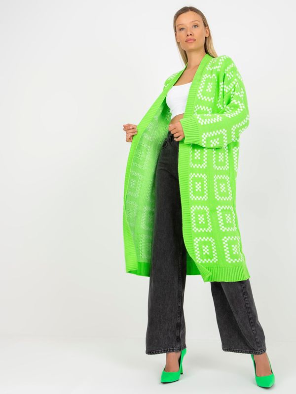 Fashionhunters Fluo green long oversize cardigan RUE PARIS