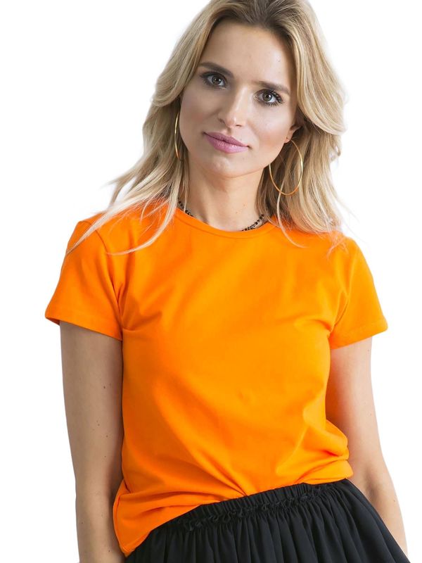 Fashionhunters Fluo Orange Women's Peachy Cotton T-Shirt