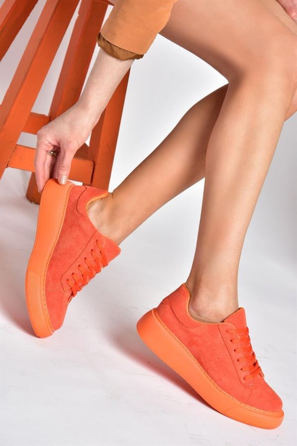 Fox Shoes Fox обувки оранжев велур дамски спортни обувки маратонки
