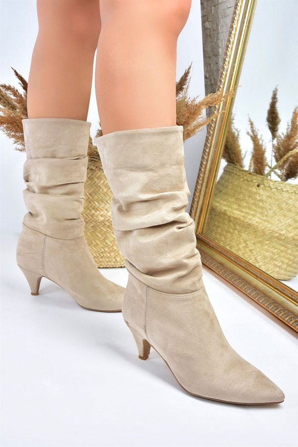 Fox Shoes Fox Shoes Skin Suede Short Heeled Drawstring Women's Boots