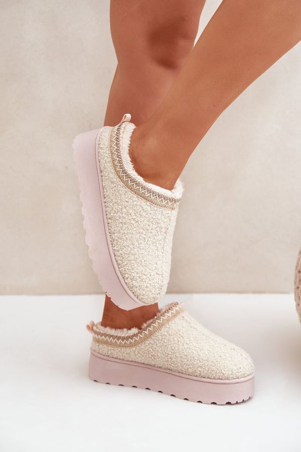 FR1 FR1 Дамски Снегомобили На Платформа С Бродерия Светло Бежови Тириса