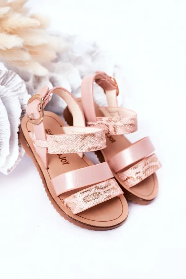 FR1 FR1 Детски лъскави сандали Snake Pattern Pink Natalie