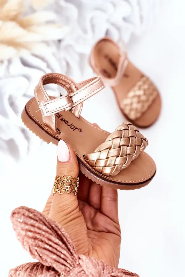 FR1 FR1 Детски плетени сандали Rose Gold Bailly