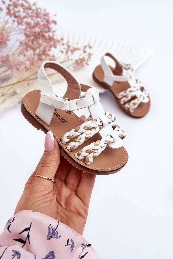 FR1 FR1 Детски сандали с велкро ивици бели Sammy