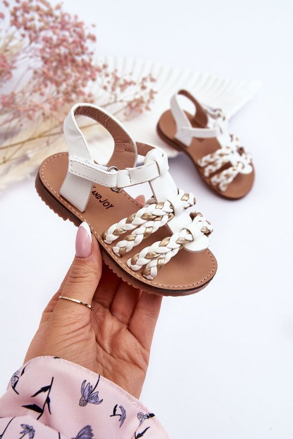 FR1 FR1 Детски сандали с велкро ивици бели Sammy