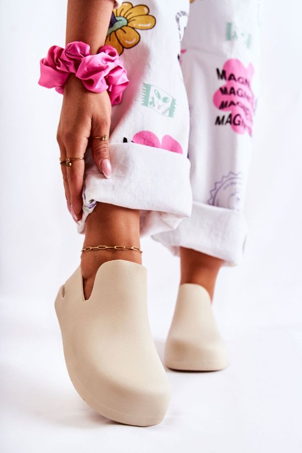 FS1 FS1 Модни гумени сабо светло бежово Meriko