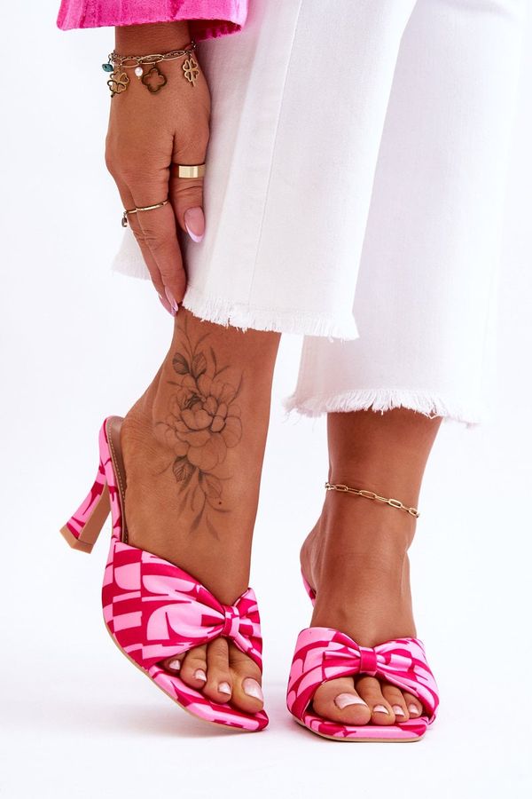 FS1 FS1 Модни високи токчета с щампа розова флория