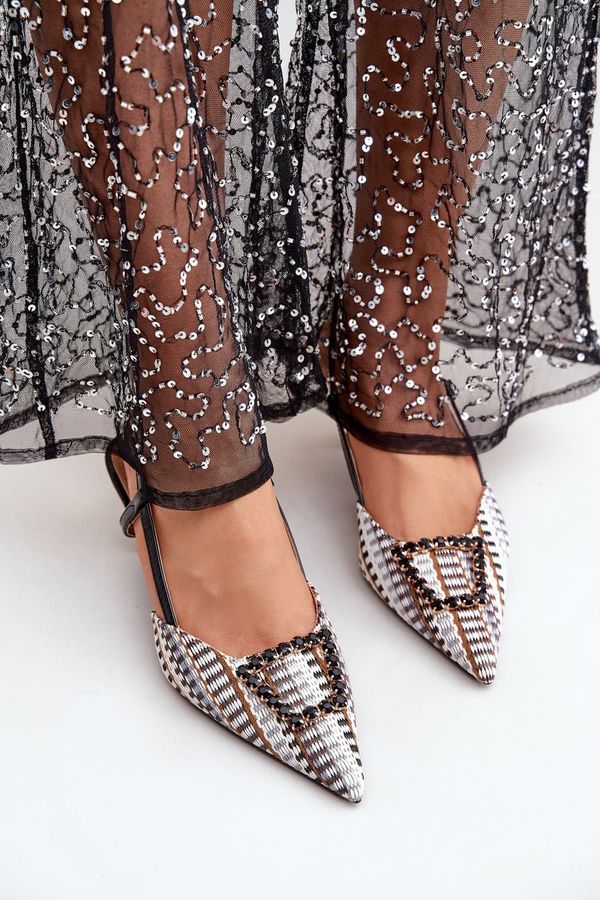 FS1 FS1 Високи обувки с декорация и открит ток черни Теминора