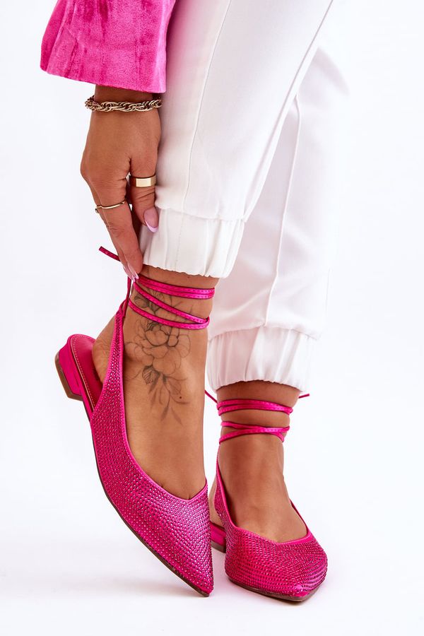 FS1 FS1 Вързани балерини с кристали Фуксия Мейвис