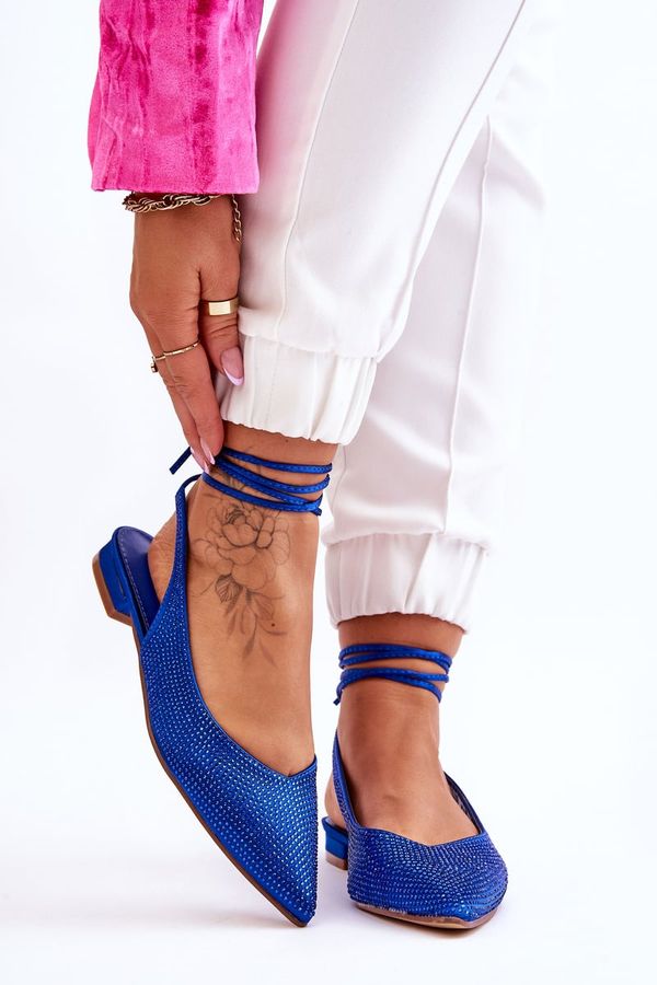 FS1 FS1 Вързани балерини със кристали Blue Mavis