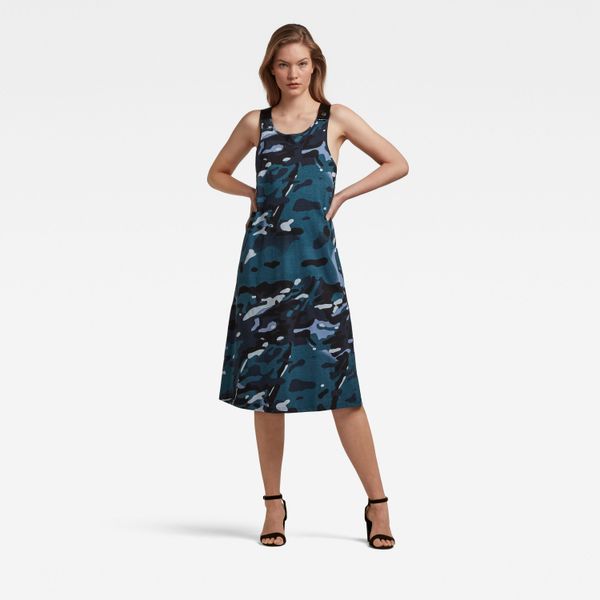 G Star G-STAR Dress - A-line dungaree camo ao dress blue