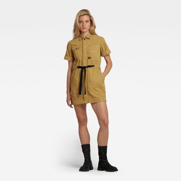 G Star G-STAR Dress - Army dress short sleeve mustard