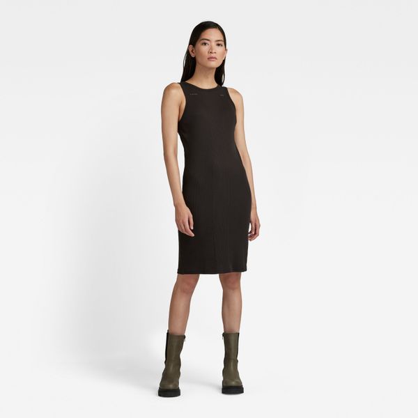 G Star G-STAR Dress - Engineered rib tank dress black
