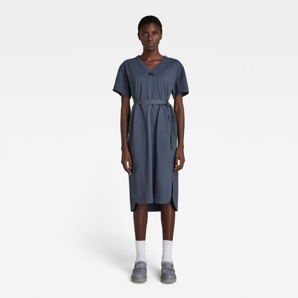 G Star G-STAR Dress - Fabric mix belt dress with\s blue