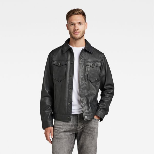 G Star G-STAR Jacket - Arc 3D leather jkt black