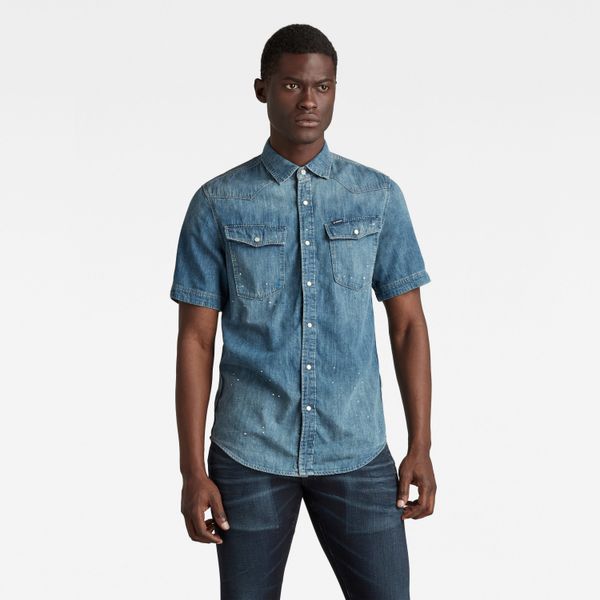 G Star G-STAR Shirt - 3301 slim shirt s\s blue
