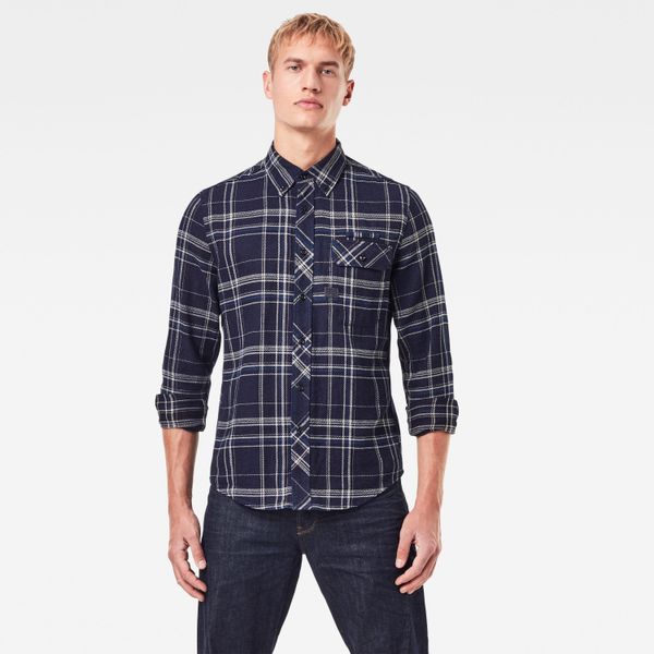 G Star G-STAR Shirt - Bristum flap btn dwn slim shirt l\s blue