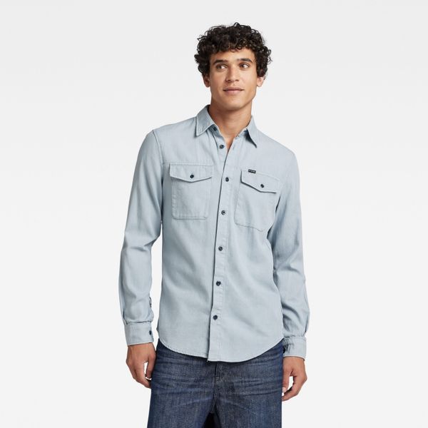 G Star G-STAR Shirt - Marine slim shirt l\s blue
