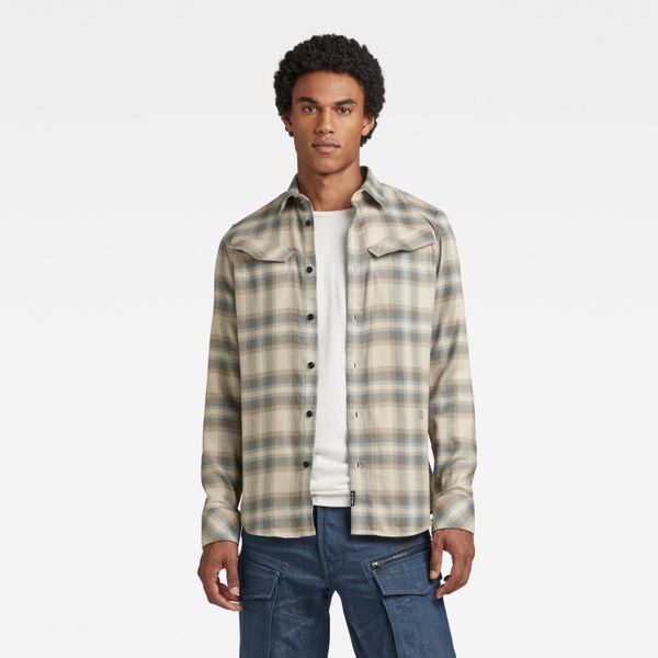 G Star G-STAR Shirt - Slant pocket slim shirt brown