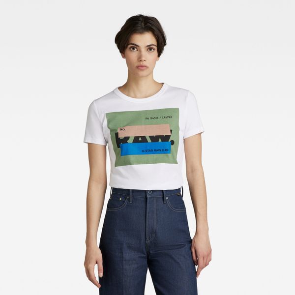 G Star G-STAR T-shirt - RAW. Cvrd Long Slim R T White