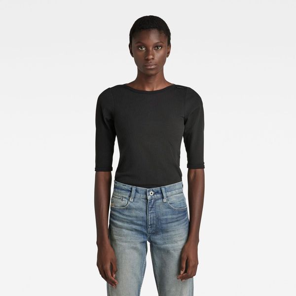 G Star G-STAR T-Shirt - Slim Rib Boat 1\2 sl black