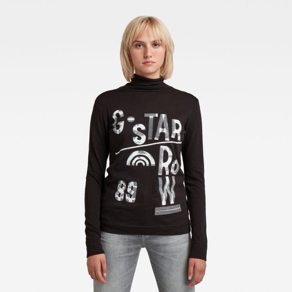 G Star G-STAR Top - 89 mock slim l\s black