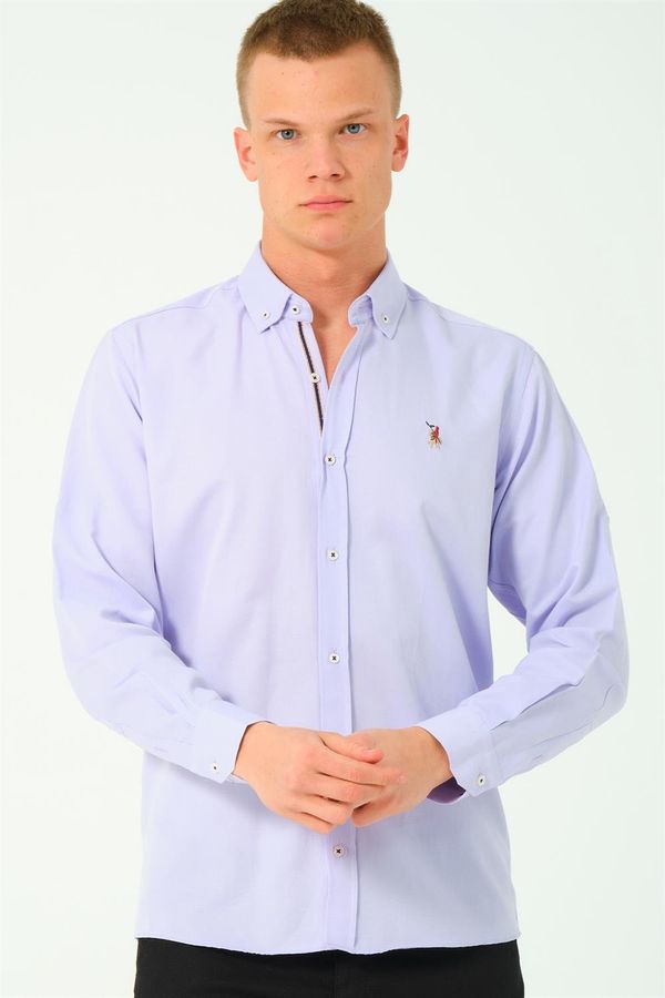 dewberry G674 DEWBERRY MEN'S SHIRT-LILA-2