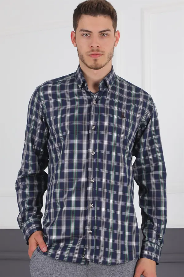 dewberry G718 DERBERRY MEN'S SHIRT-LACİVERT