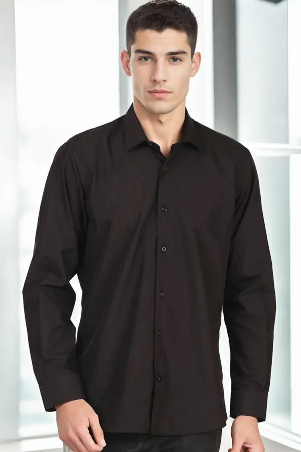 dewberry G726 DEWBERRY MEN'S SHIRT-LIGHT BLACK