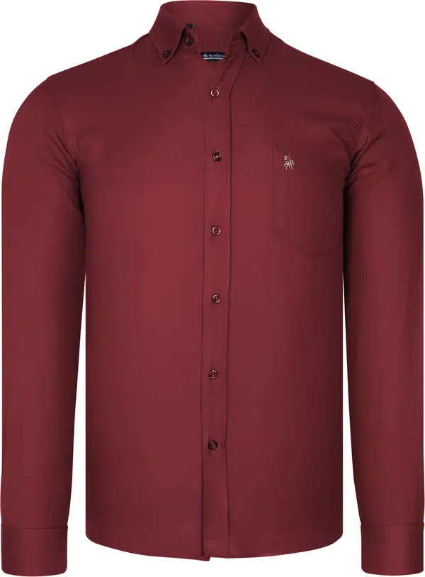 dewberry G985 DEWBERRY MEN'S SHIRT-BURGUNDY