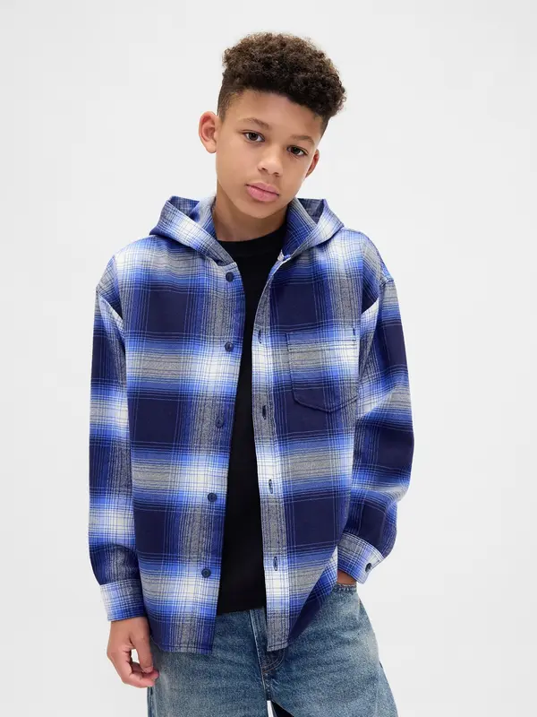 GAP GAP Children's Flannel Shirt with Hoodie - Boys