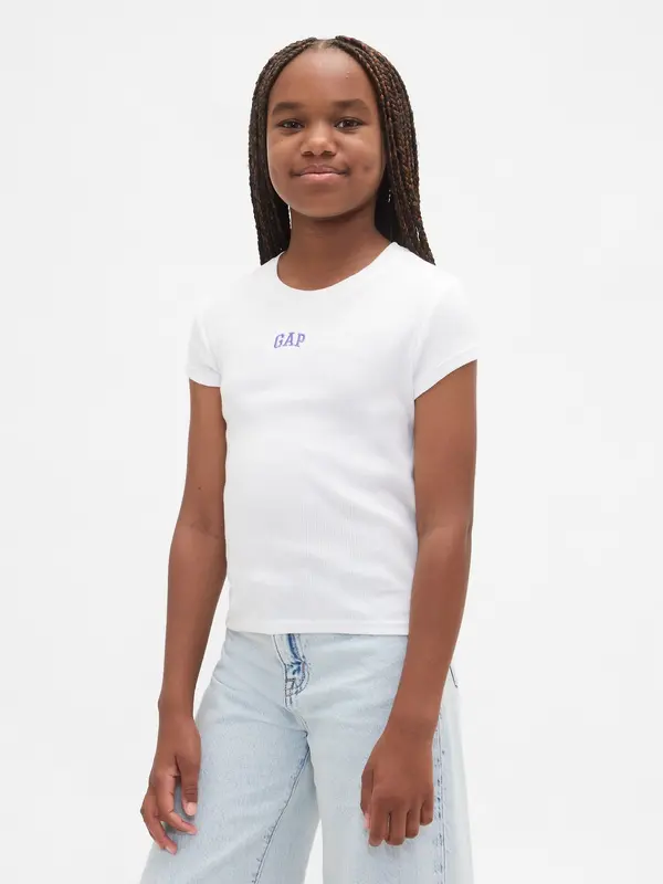 GAP GAP Children's Ribbed T-Shirt with Logo - Girls