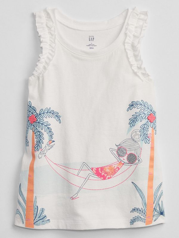 GAP GAP Children's Tank Top Ruffle Graphic Tank - Girls
