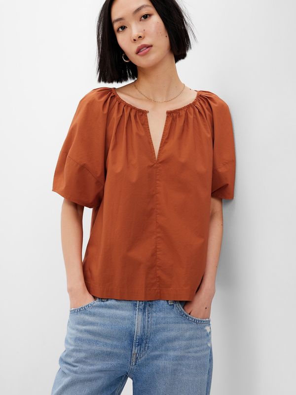 GAP GAP Cotton Blouse Short Sleeve - Women