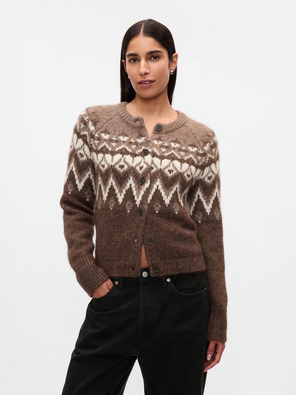 GAP GAP Crop cardigan Fair Isle - Women's
