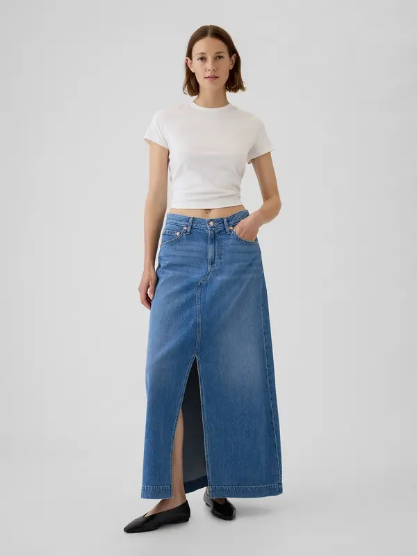 GAP GAP Denim Maxi Skirt UltraSoft - Ladies